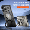 For Iphone 16 Pro Max/16 Pro/15 Shockproof Metal Case Ring Stand Magnetic Cover - Image 7