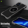 For Iphone 15 16 Pro Max 14 13 Shockproof Armor Aluminum Metal Carbon Fiber Case