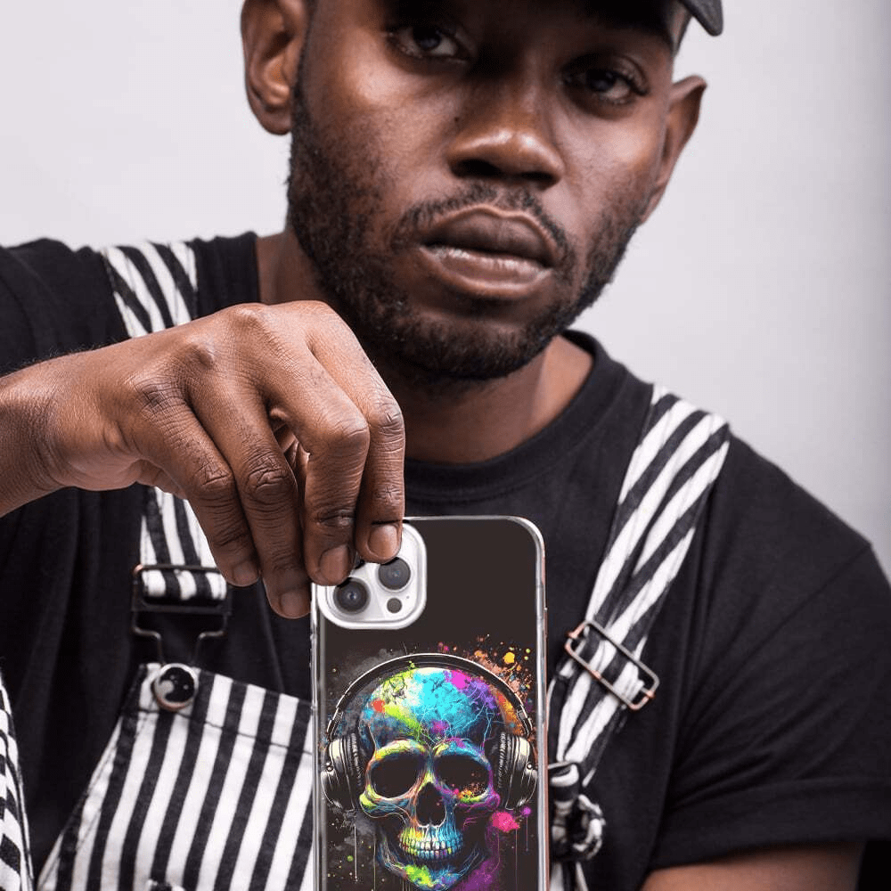 For Apple Iphone 14 Pro Shockproof Case Skull Headphone Pop Art Cover - Image 6