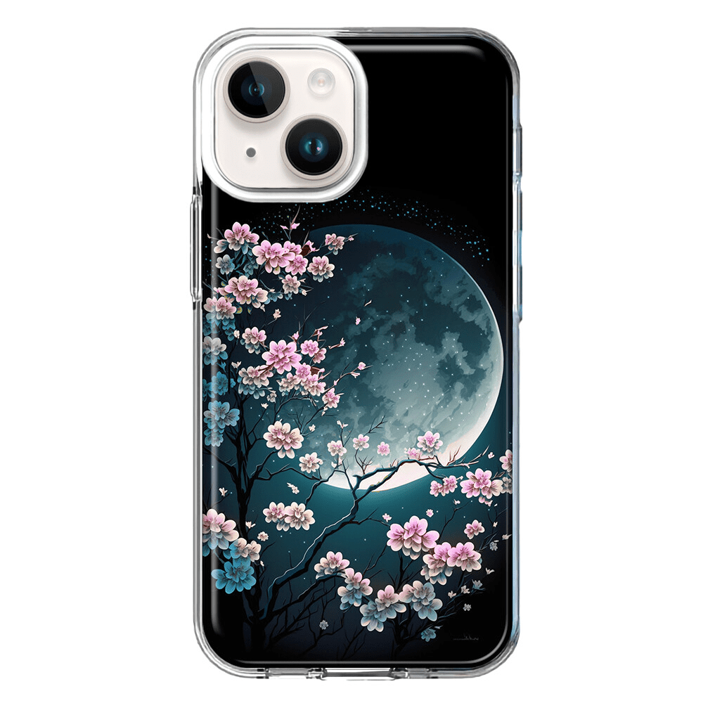 For Apple Iphone 14 Shockproof Case Cherry Blossom Moon Cover