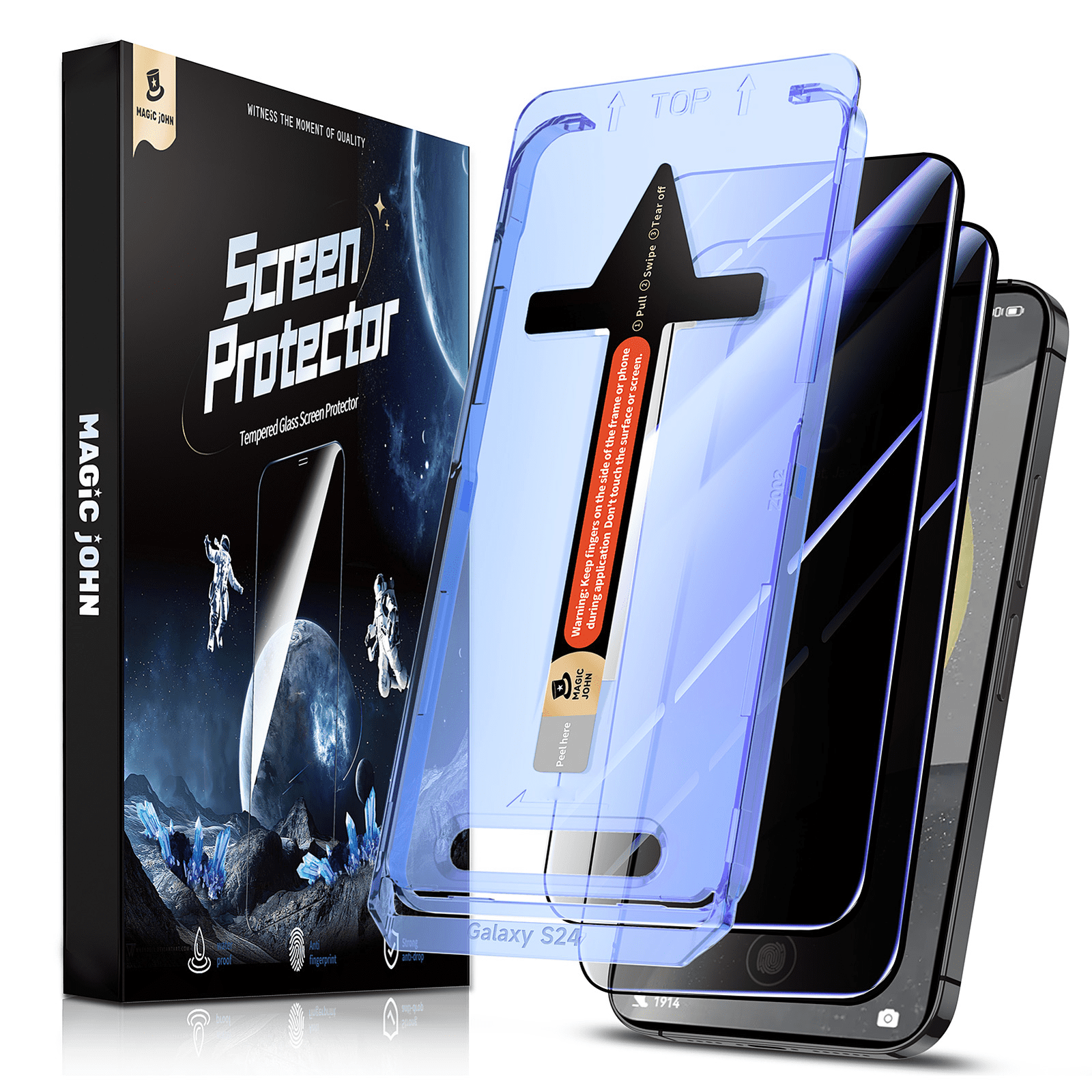 MAGIC JOHN 2Pack for Samsung Galaxy S24 Ultra Tempered Glass Screen Protector - Image 4