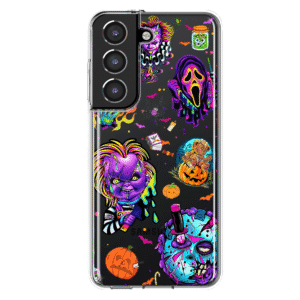 For Samsung Galaxy S22 Shockproof Case Halloween Neon Characters