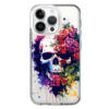 For Apple Iphone 14 Pro Shockproof Case Skull Red Purple Roses Cover