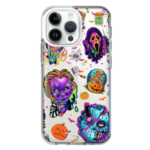 Case for Apple Iphone 15 Pro Halloween Spooky Scary Neon Characters