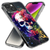For Apple Iphone 14 Shockproof Case Skull Red Purple Roses Cover - Image 2