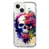 For Apple Iphone 14 Shockproof Case Skull Red Purple Roses Cover