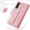 for Samsung Galaxy S21 Case, Magnetic Closure Flip Leather Wallet Case with Card Holder and Shockproof Function Kickstand Phone Case Compatible with Samsung S21 - Pink - Image 2