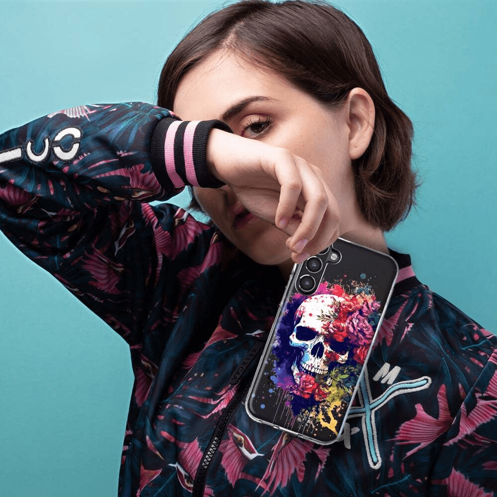 For Samsung Galaxy A51 Shockproof Case Skull Red Purple Roses Cover - Image 6