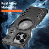 For Iphone 16 Pro Max/16 Pro/15 Shockproof Metal Case Ring Stand Magnetic Cover - Image 6