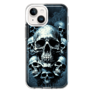 For Apple Iphone 14 Shockproof Hybrid Case, Graveyard Death Skulls