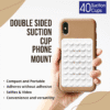 Double Sided Silicone Suction Cup Phone Mount Case for Selfies and Videos - Attach to Glass, Mirrors, Kitchen, Bathroom Sticky Grip for IPhone and Android - 3.97 Inches, White - Image 2