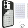 Double Sided Silicone Suction Cup Phone Mount Case for Selfies and Videos - Attach to Glass, Mirrors, Kitchen, Bathroom Sticky Grip for IPhone and Android - 3.97 Inches, White - Image 11