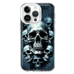 For Apple Iphone 14 Pro Shockproof Hybrid Case, Graveyard Death Skulls