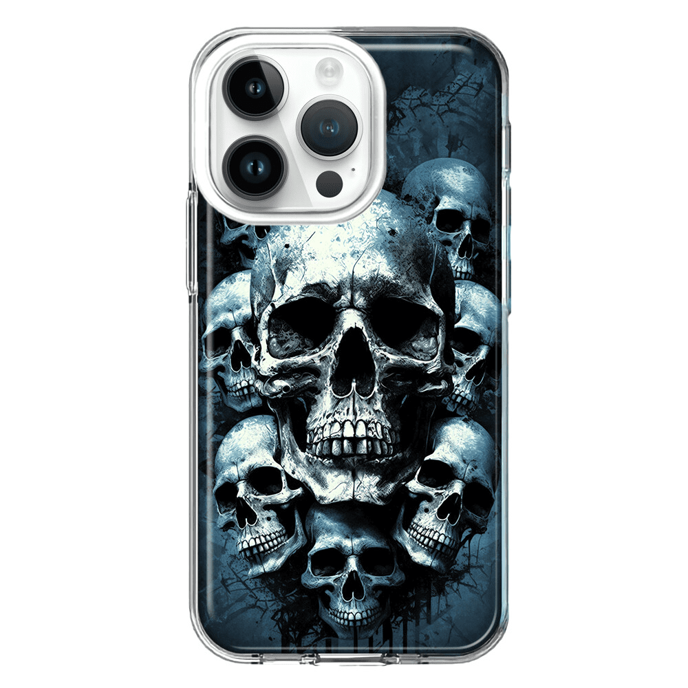 For Apple Iphone 14 Pro Shockproof Hybrid Case, Graveyard Death Skulls