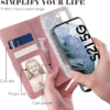 for Samsung Galaxy S21 Case, Magnetic Closure Flip Leather Wallet Case with Card Holder and Shockproof Function Kickstand Phone Case Compatible with Samsung S21 - Pink - Image 4