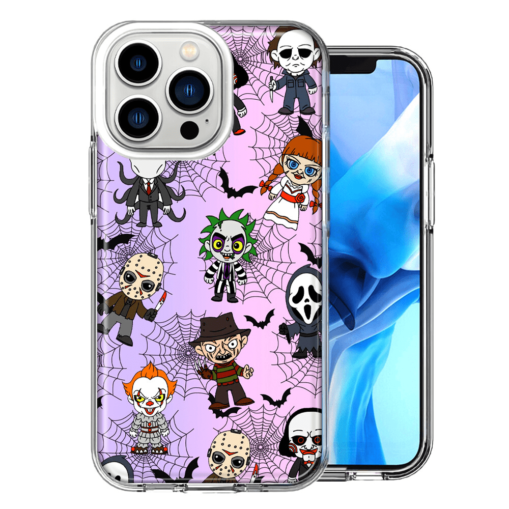 For Apple Iphone 14 Pro Halloween Horror Characters Spider Webs Case