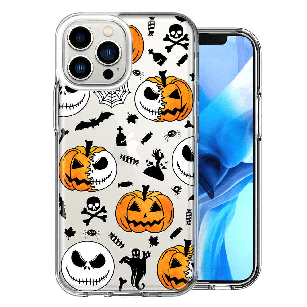 For Apple Iphone 14 Pro Halloween Jack-O-Lantern Pumpkin Skulls Case