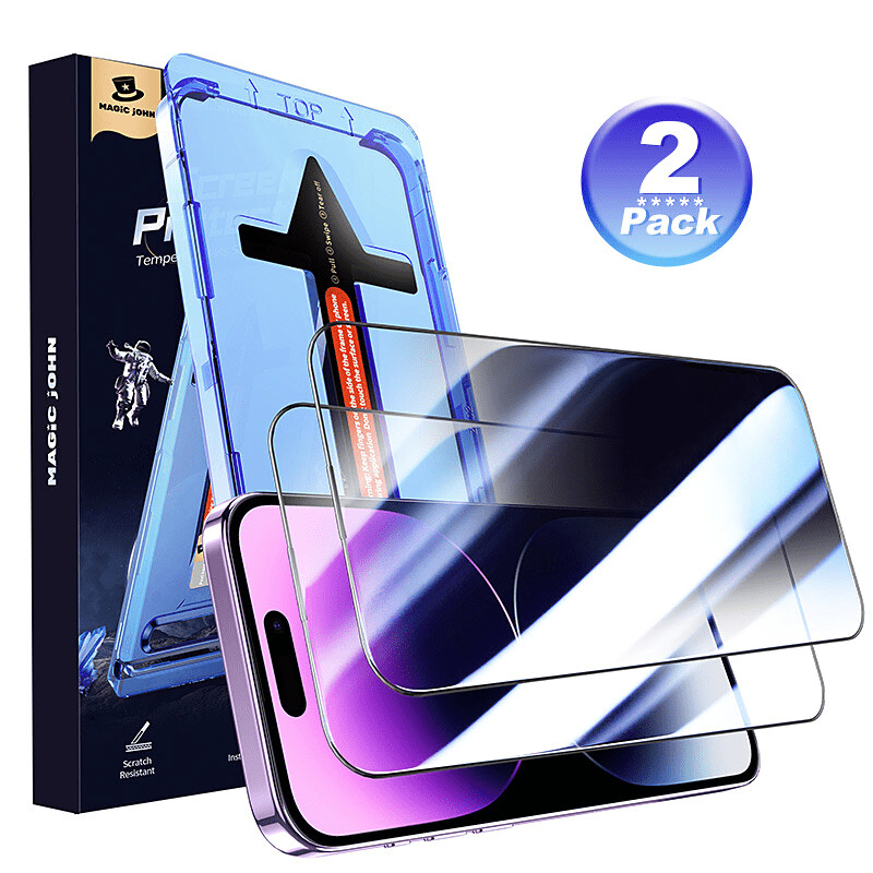 MAGIC JOHN 2Pack for Iphone 13 Pro Max 14 plus Tempered Glass Screen Protector - Image 3