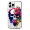 For Apple Iphone 12 Pro Shockproof Case Skull Red Purple Roses Cover