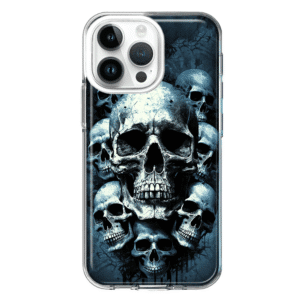 For Apple Iphone 14 Pro Max Shockproof Hybrid Case, Graveyard Death Skulls