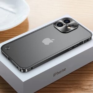 For Iphone 15 Pro Max plus - Aluminum Metal Bumper Frame Matte Clear Back Case