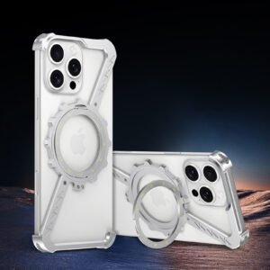 Slim Shockproof Metal Z-Shape Bumper Rugged Case Cover for Iphone 16 Pro Max 15