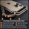 For Iphone 16 15 14 13 Pro Max Aluminum Alloy Metal Frame Shockproof Phone Case - Image 8
